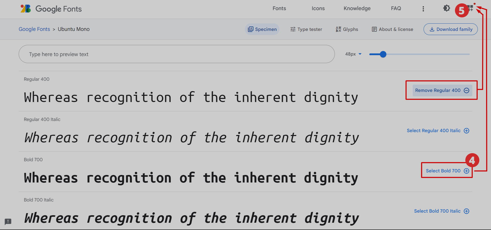 Fonts Google escolher