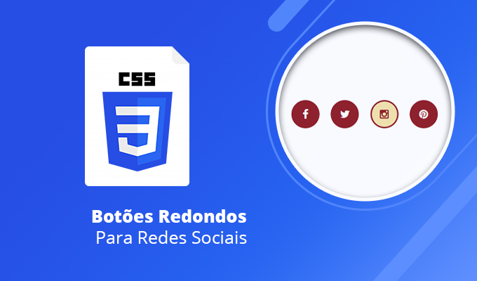 Botões Redondos para Redes Sociais