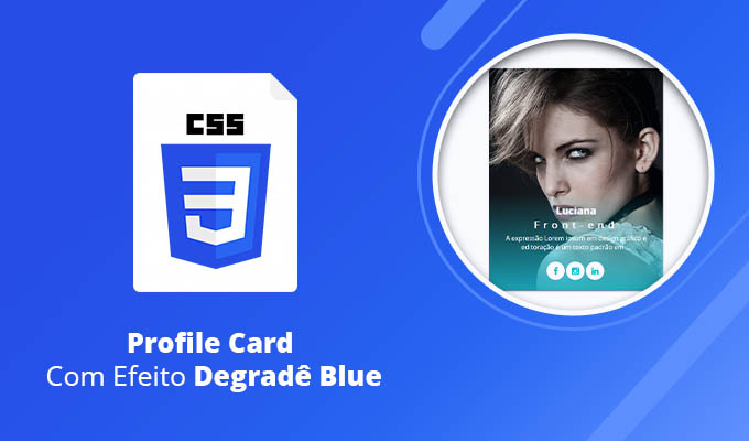 Profile Card Com Efeito Degradê Blue