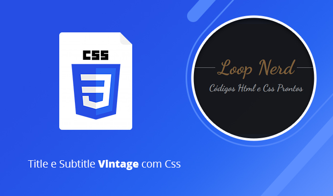 Title e Subtitle Vintage com Css