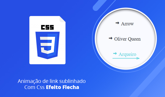 Animação de link sublinhado Com Css Efeito Flecha