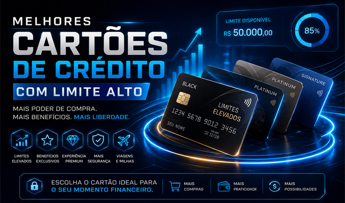 Melhores cartões de crédito com limite alto